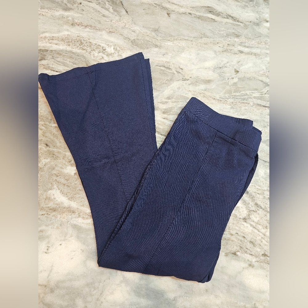 Umgee USA Navy Blue Wide Leg Pants Women’s Size Large Stretch Blend